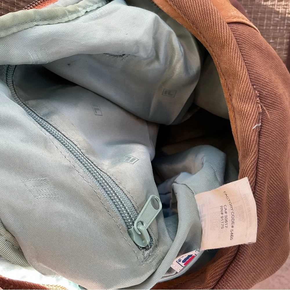 Fila Vintage Brown/Tan Canvas/Leather Bucket Bag